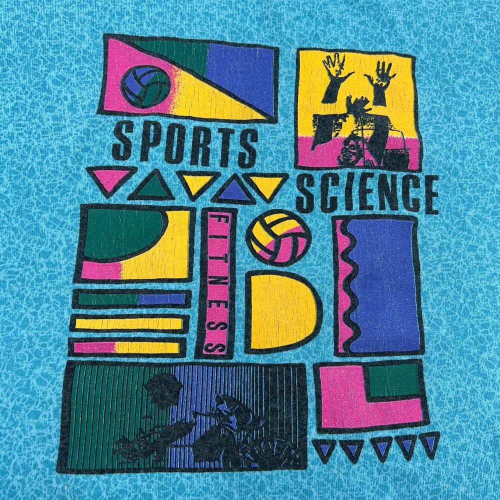 Vintage 90s Gitano Crop Graphic Tee Blue Sports Science - Picture 7 of 9